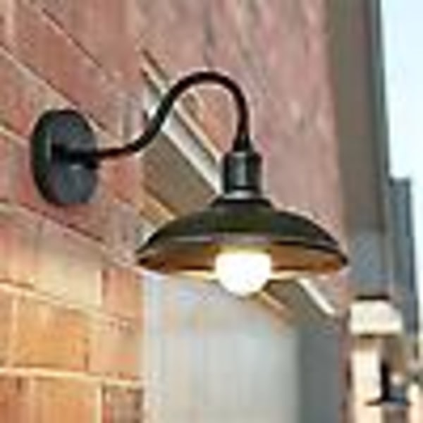 2x Led Gooseneck Barn Light Outdoor Vägglampa Front Porch Farmhouse Armatur Trädgårdsbelysning