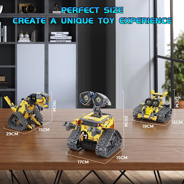 Robottileleht lasten rakennussetti, 541 osaa, sovellus- ja kaukosäädinrobotiikkapaketti, insinöörirobotti/dinosauruksen rakennuslelulahja lapsille 6+, opetuslelut