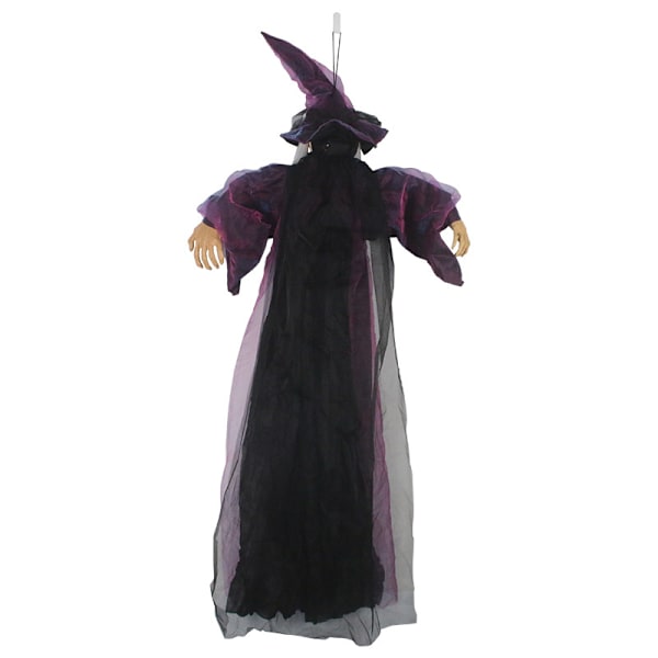 Halloween-ulkoilmakoristeet Animoitu Noita, Punaiset Silmät, 65\" Eläväkokoinen, Riippuva Haukuttu Talo Pelottava Rekvisiitta
