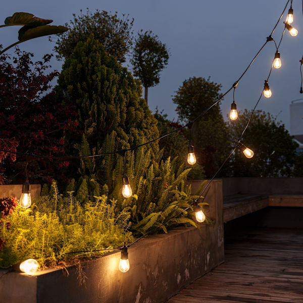 Vedenpitävät LED-aurinkokäyttöiset leirivalosarjat - Ripustettavat, himmennettävät vintage Edison -lamput - 16 jalan terassivalot luovat kahvilailmapiirin takapihallesi