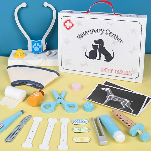 1 set puiset lelut Doctor Kit Kid Doctor Kit lapsille sisäkäyttöön tarkoitettu lääketieteellinen pakkaus