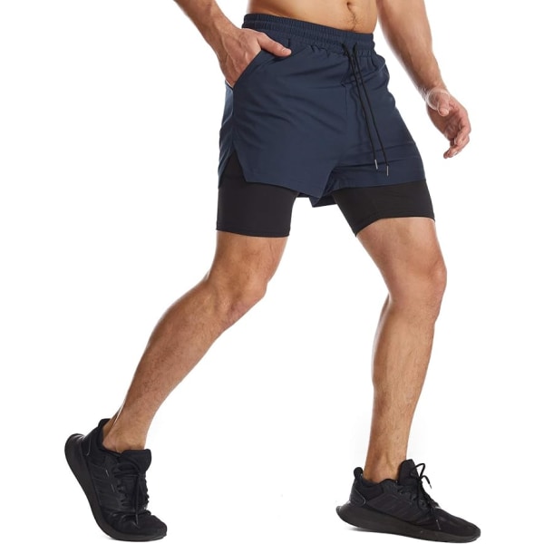 Mænds joggingbukser løbeshorts med telefonlommetræning Letvægts hurtigtørrende