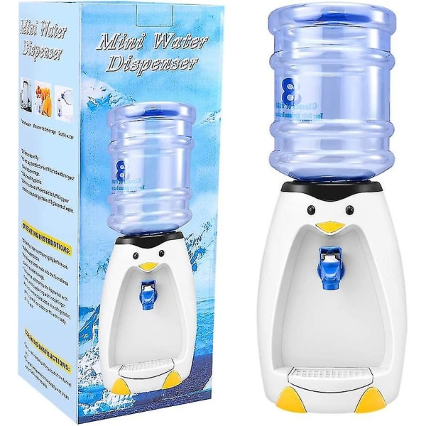 Mini Cute Penguin Vanndispenser med bøtte og 8 vannkopper for studenthybel