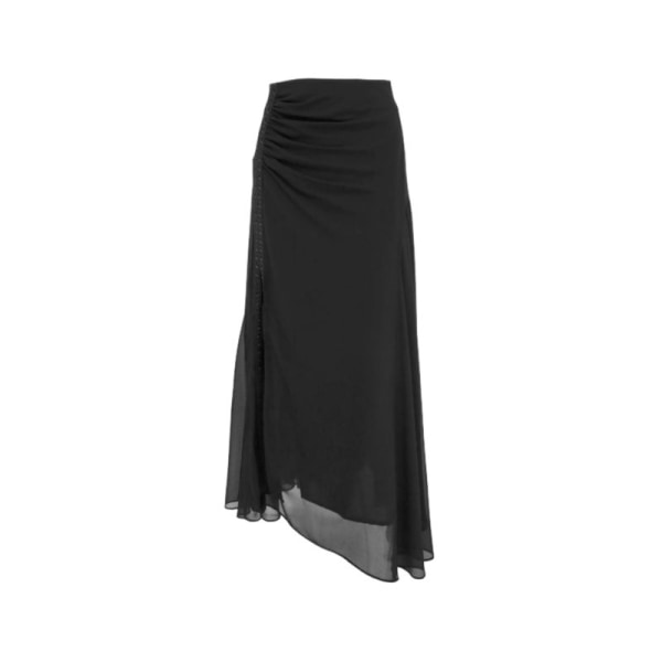 Kvinnors sommarstrandskjort med lårhög slits Kvinnors sommarskjort Black XL