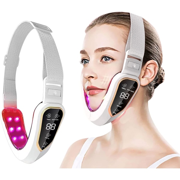 Ansigtsløftningsanordning Intelligent V-face elektrisk dobbelthagemasserløftende skønhedsanordning (hvid)