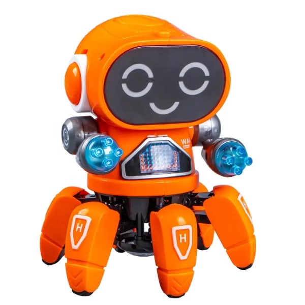 Intelligent elektrisk sekskjeve dansing Gå musikal Baby og barn Robot Leke Barn Ledsager Robot Orange orange