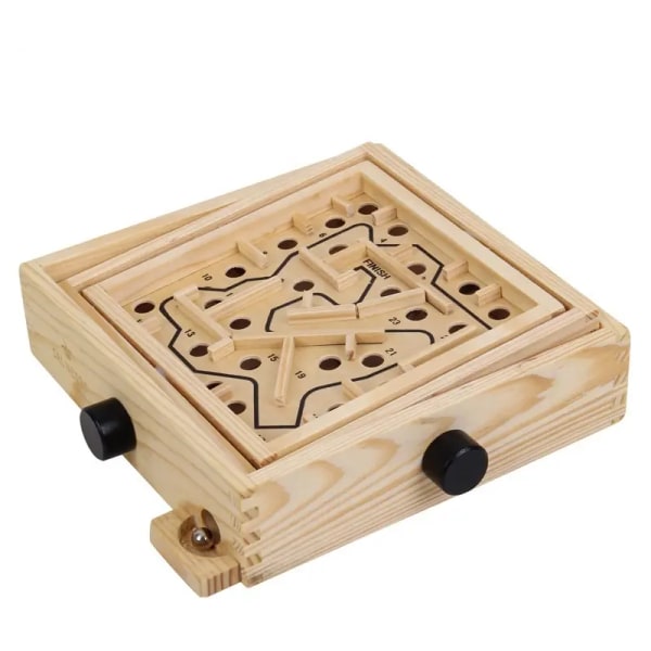 Træ Labyrint Bord Labyrint/Balance Board Bord Labyrint Solitaire spil til børn og voksne små