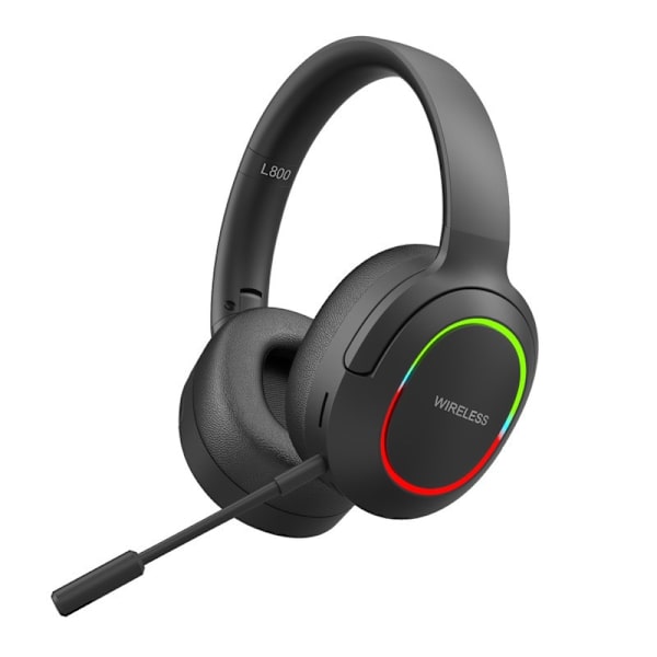 2,4 GHz/Bluetooth sort dual-mode trådløst gaming headset med ultralav latens støjreduktion e-sports headset velegnet til pc