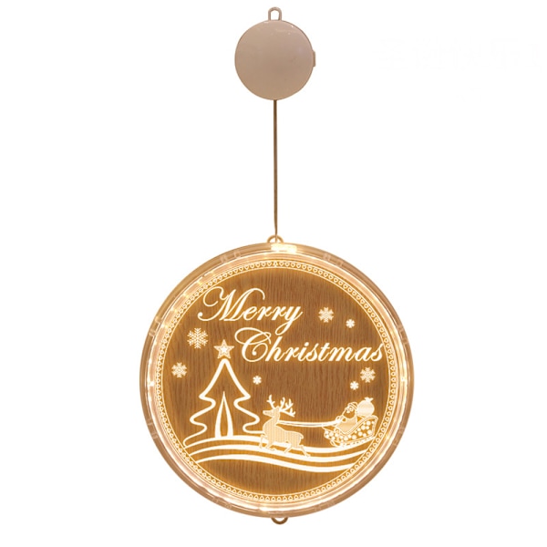 Jouluikkunavalaisin koristeet, 2,6 m LED jouluikkunan riippuva valaistuskoristeet paristoilla ulko- ja sisäikkunoille joulukuuseen 1PC Merry Christmas