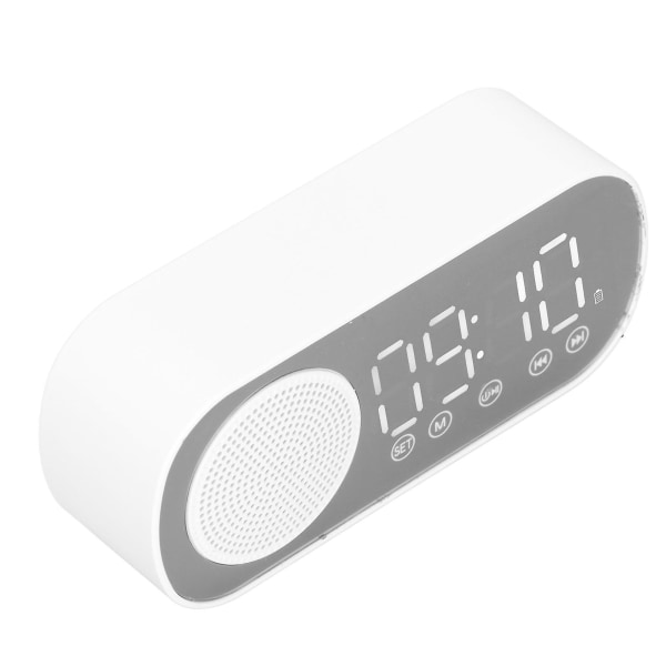 Digital väckarklocka Hifi FM-radio Uppladdningsbar Bluetooth 5.0 högtalare Spegelklocka för läsresa