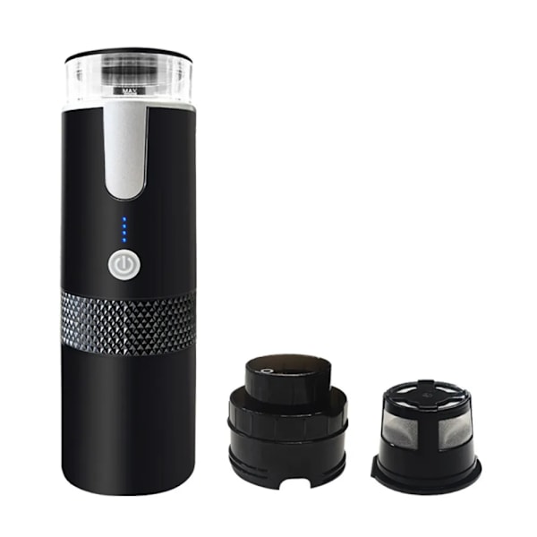 Bærbar trådløs elektrisk kaffemaskine indbygget Batteri genopladelig udendørs rejsebil hjem fuldautomatisk Kaffemaskine black