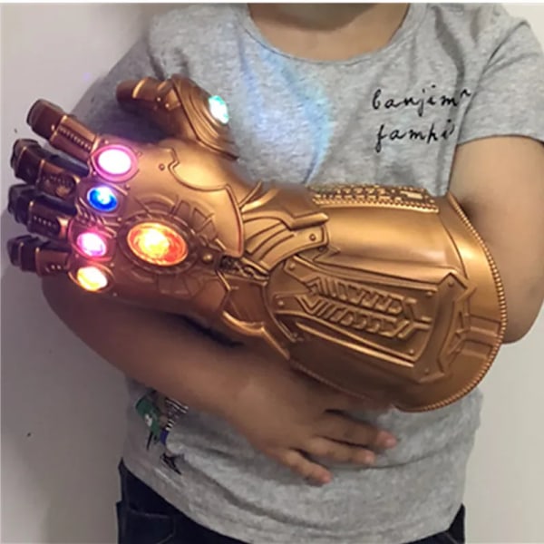 Infinity War PVC-valmistettu valaistu elektroninen Thanos-hansikas LED-valolla Halloween-cosplay-rekvisiitta