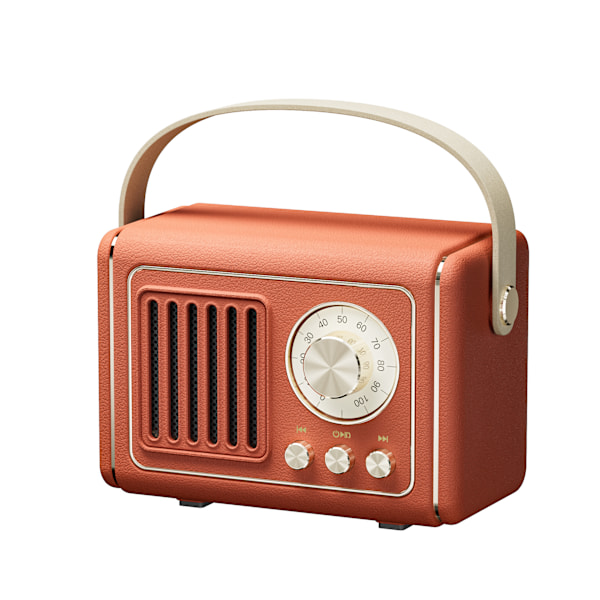 Retro Bluetooth-kaiutin, Kannettava Mini Langaton Bluetooth-kaiutin, Toimistoon, Keittiöön, Työpöydälle, Makuuhuoneeseen, Ulkotiloihin, Tukee USB/TF-korttia/AUX-liitäntää Red