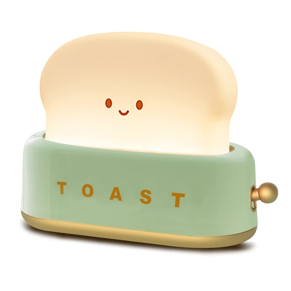 Sød skrivebordslampe Dekor Brødrister Lys Toast Brød LED Nattelys-Gul