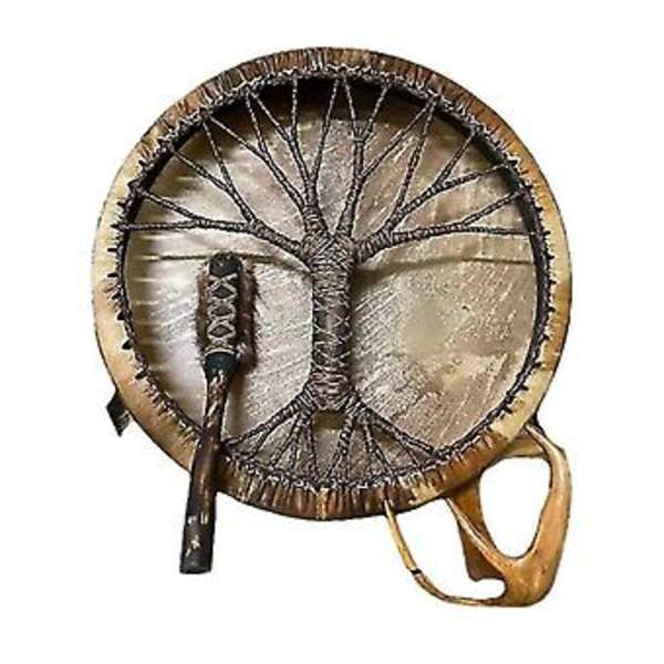 Tree Of Life Sjamantromme Håndlaget sibirsk tromme Spirit Musikksymbol Hagedekor