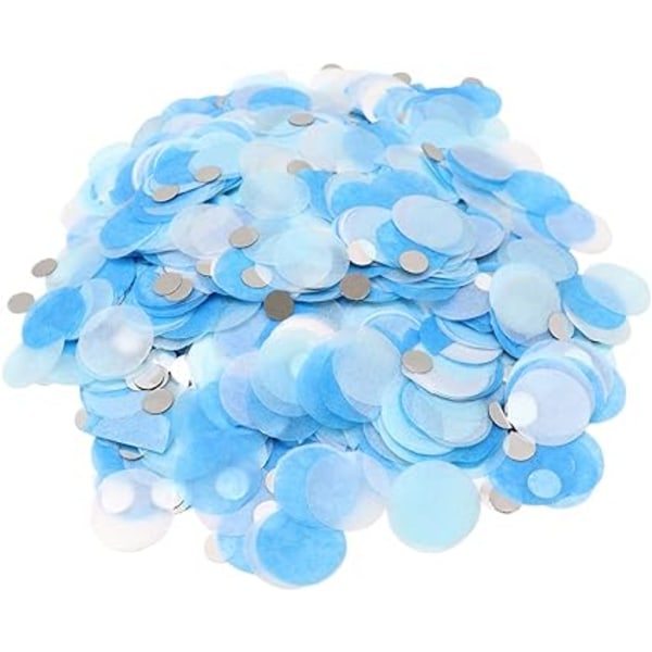 Sininen syntymäpäiväkonfetti - 500 g hääkonfetti syntymäpäiväpöytäkoristepaperille ja -foliolle Näyttävä pyöreä konfetti lasten juhlakoristeeksi