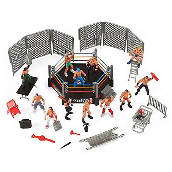 Fornnerg 1 Set Wrestling Playset Realistisk DIY Mini Wrestling Action Figur Play Set