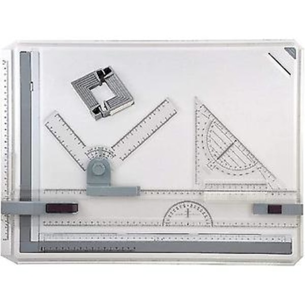 A3 tegnebrettsett, teknisk tegnebord metrisk 51*37 cm, justerbart