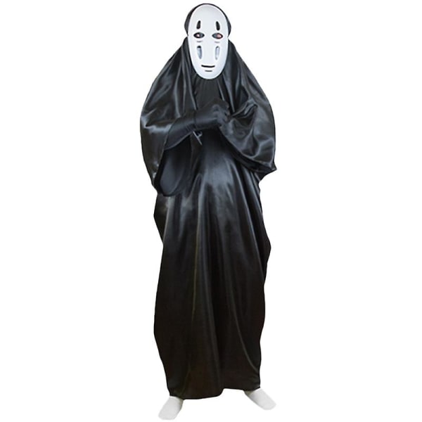 Män Halloween Cosplay Ghibli Movie Spirited Away Ansiktslös Man Kostym Black 2XL