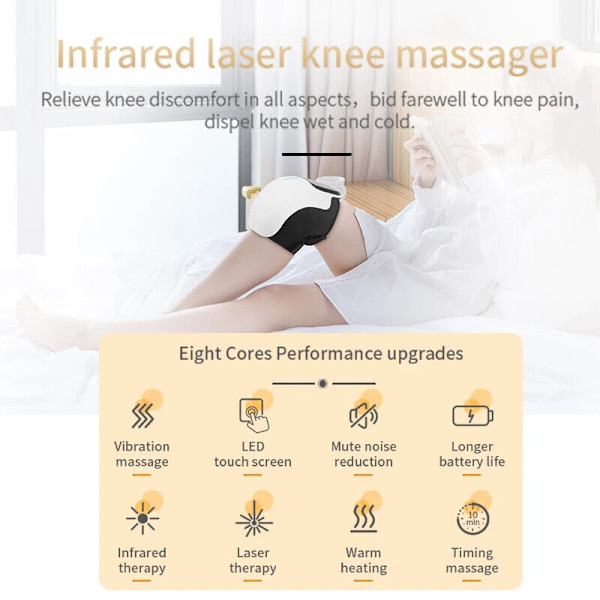 3-in-1 Cordless Knee Massager with Heat, Red Light and Massage Therapy