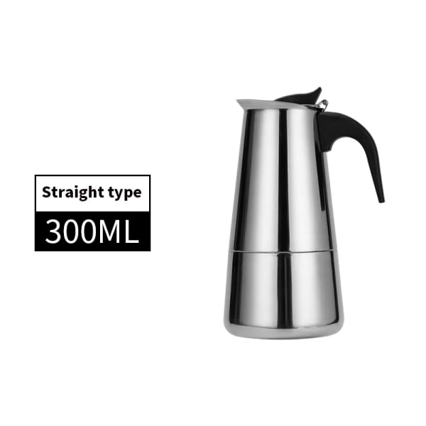 Huset kaffekanne i rustfritt stål Mokka Espresso Latte Percolator Komfyr kaffetrakter (300 ml) silver