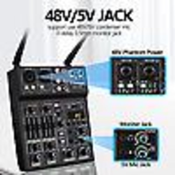 4 Channel Audio Mixer Ammattimainen UHF langaton mikrofonijärjestelmä