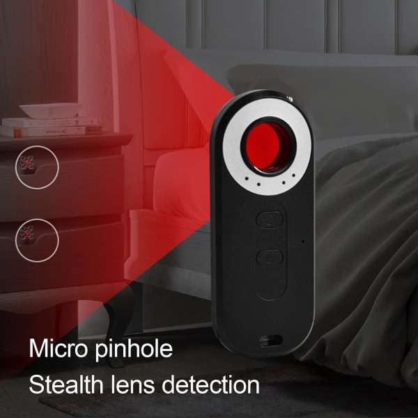 Multifunktionell bärbar kameradetektor Anti-övervakning Antipositionering Antilyssnande Trådlös infraröd skanningsdetektor Black