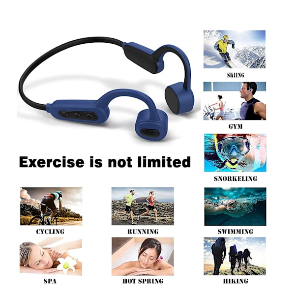 IPX8 Vedenpitävät Langattomat Bone Conduction -kuulokkeet Bluetooth Urheilukuulokkeet 16GB Punainen red