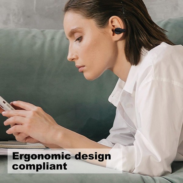 Öronklämma Benledning Hörlurar Öronsnäckor Bluetooth 5.2, trådlösa öppna öronklämmor på hörlurar, vattentäta sportlöpare black