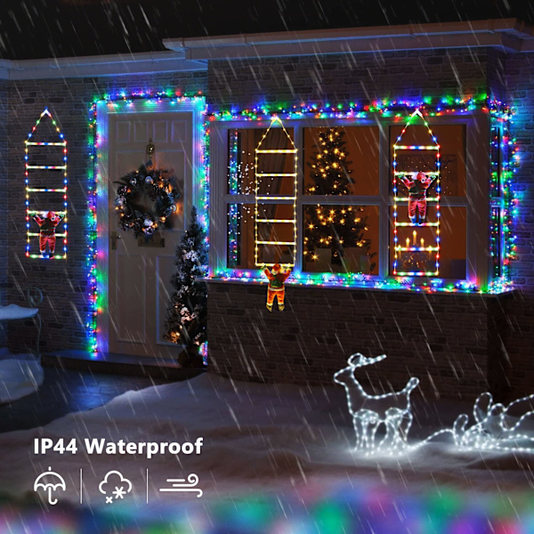 LED-julklappar - Dekorativa stege-lampor med jultomten, juldekorationer för inomhus och utomhus, fönster, trädgård, hem, vägg