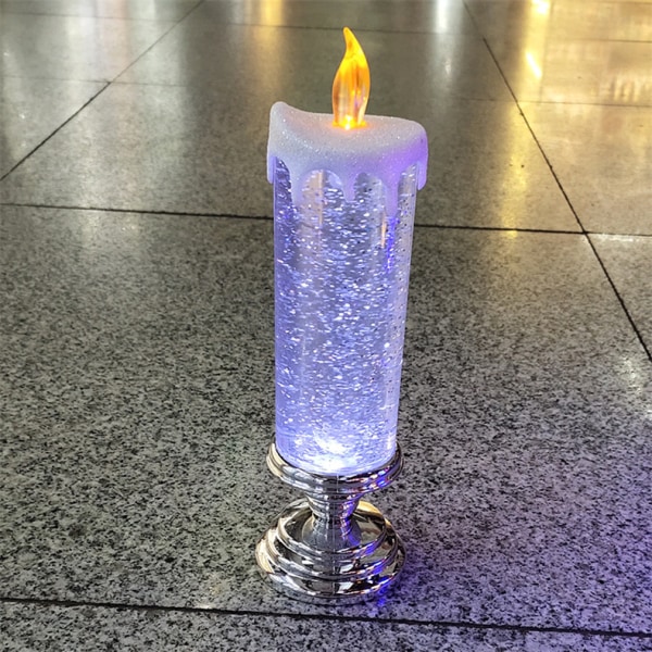 2 STK Vanntett USB Oppladbart LED Julelys Julepynt LED Flammeløst Lys