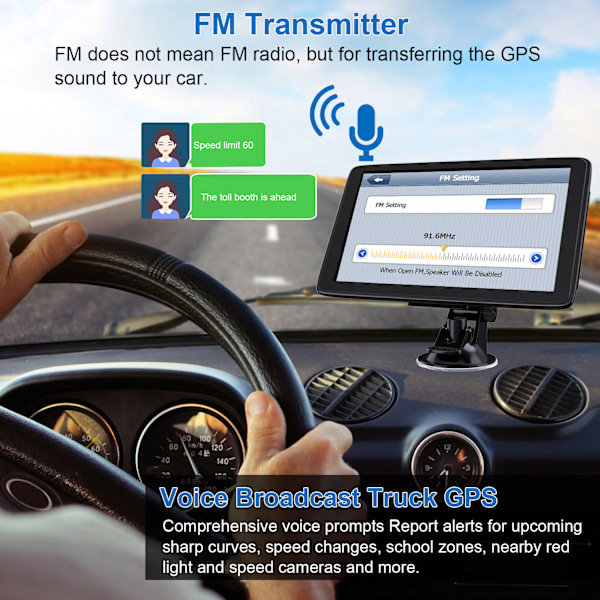 GPS-navigator för bil, 7 tums pekskärm, röstvägledning