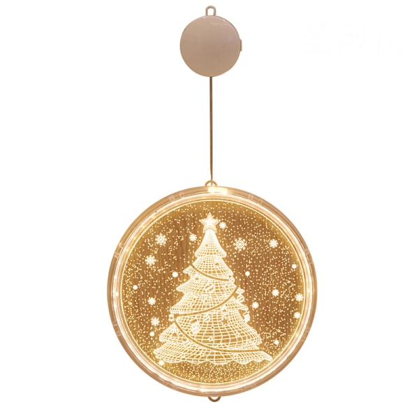 Jouluikkunavalaisin koristeet, 2,6 m LED jouluikkunan riippuva valaistuskoristeet paristoilla ulko- ja sisäikkunoille joulukuuseen 1PC Christmas Tree
