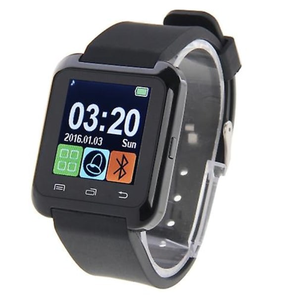 U80 Bluetooth Health Smart Watch 1,5 tommer LCD-skærm til Android-mobiltelefon, Supporttelefonopkald / Musik / Skridttæller / Sleep Monitor / Anti-lost Black