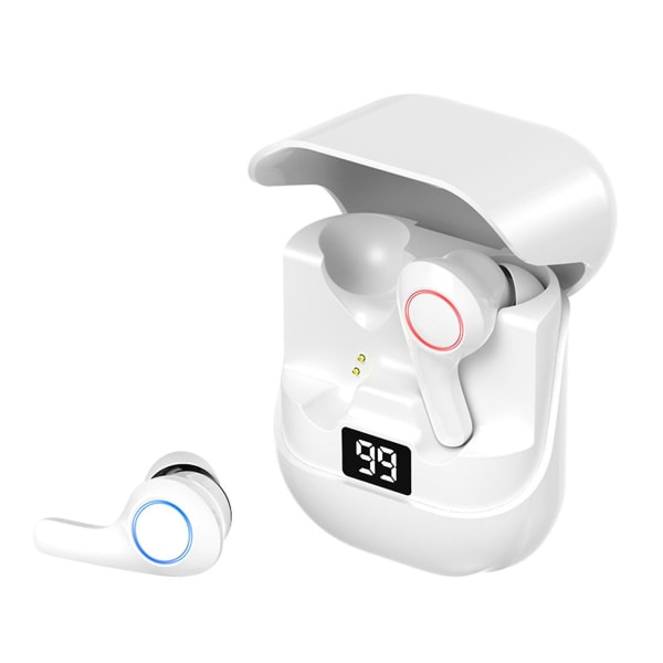 Bluetooth-høretelefoner Sport Vandtætte trådløse Bluetooth-hovedtelefoner White