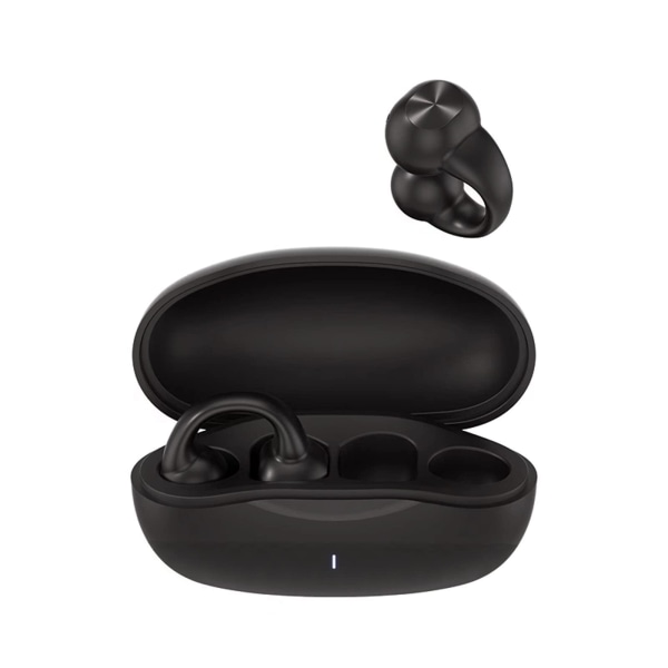 Trådlösa Bluetooth öronklämma benledningshörlurar Bluetooth -hörlurar öppna öronhörlurar med benledningshörlurar (svarta)