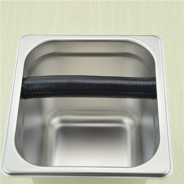 Rustfrit stål Kaffe Knock Box, Espresso affaldsbeholder, Indbygget beholder 17,5*16*15cm