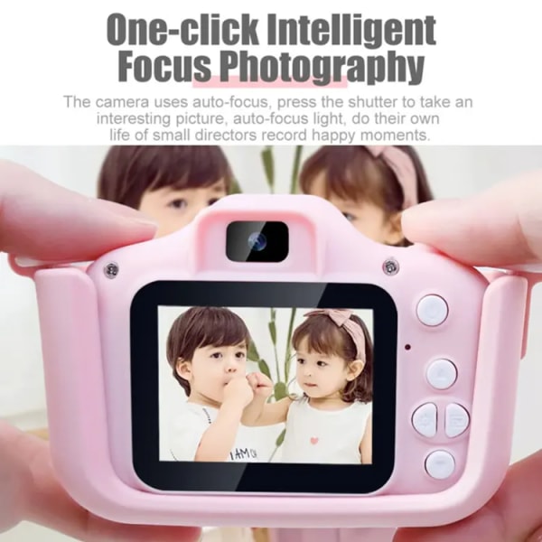 Barnkameraleksaker för 3-8 år gamla barn Digital videokamerakamera med cover Rosa pink
