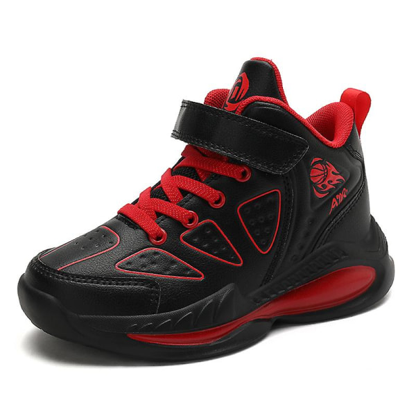 Drenge piger basketball sko børn sneakers åndbare sportssko 5088 BlackRed 33