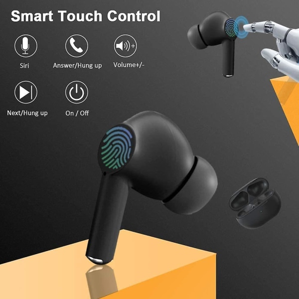 Trådløse ørepropper Hodetelefoner Bluetooth 5.0 Hodetelefoner Støydemping IPX5 Vanntett Ørepropper In-Ear Innebygd Mikrofon 3D Lyd Hodesett Berøringskontroll Hei