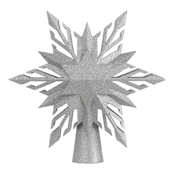 Juletræstopstjerne, Lys med LED Snefnugsprojektion, 10' Juletræstopstjerne med Indbygget LED Roterende 3D Projektorlys silver