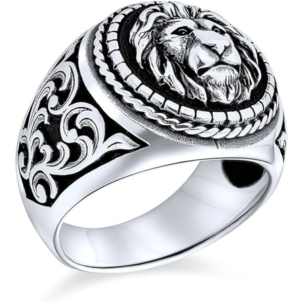 Lion Head Vintage Ring, Vntage American Style Ring 11