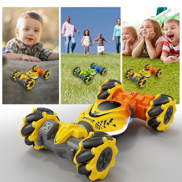 Gesture RC-bil för 6-12 år pojkar, flickor, 4WD-fjärrkontroll Gessensor-leksaksbilar Orange orange