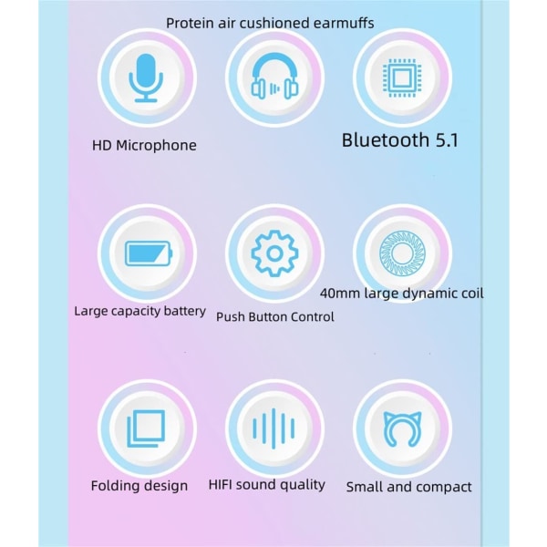 Langattomat korvakuulokkeet Taitettavat kuulokkeet Bluetooth -kuuloke-vaaleanpunainen