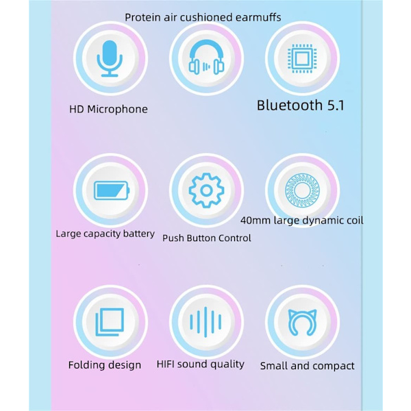 Langattomat korvakuulokkeet Taitettavat kuulokkeet Bluetooth -kuuloke-violetti
