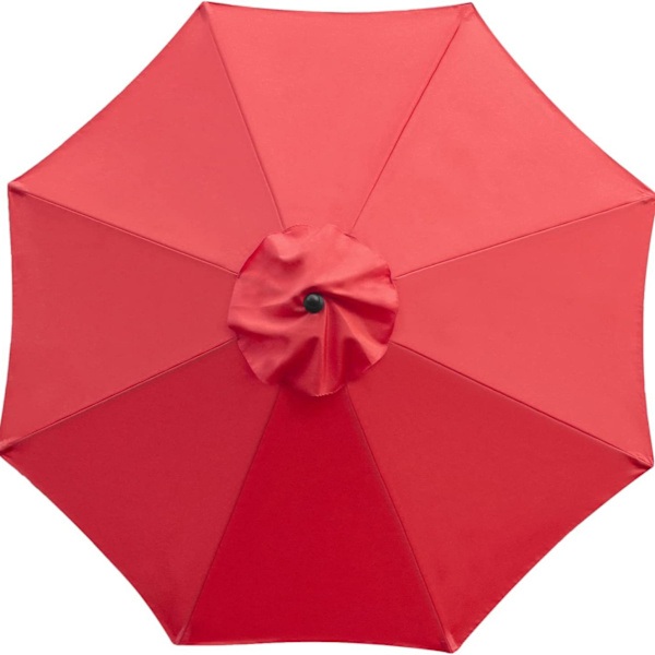 Reserveparasoll til gårdsplass, utendørs parasoll, diameter 3,0 m * 8 ribber, uten stativ red and white