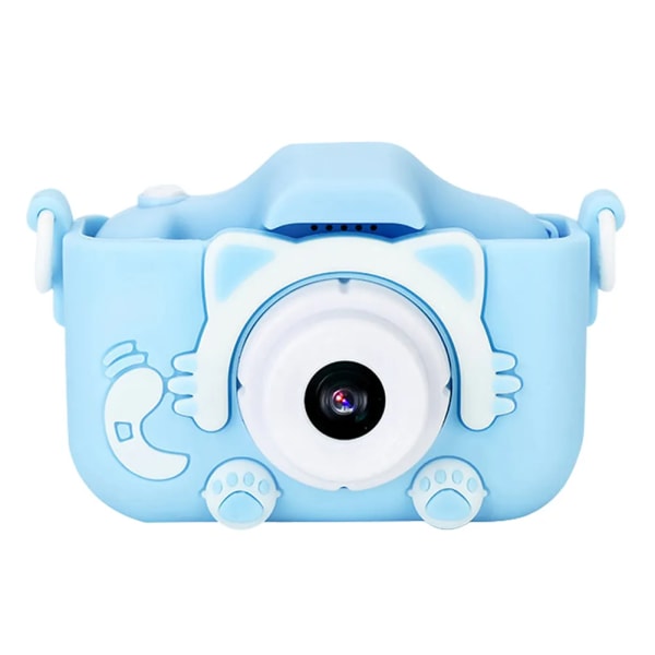 Børnekameralegetøj til 3-9-årige børn Digitalt videokamera kamera med silikonecover Blå blue