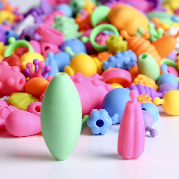 Pop Beads Smyckesatser för Flickor, Färgglada Leksakssmycken, Konst & Hantverk för Barn, 4-8 år, Halsband, Ring, Armbandssats