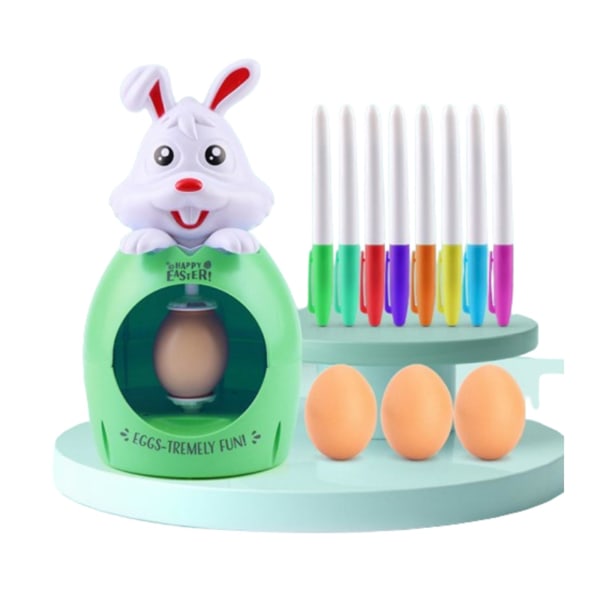 Påskeæg dekorationssæt Bunny Spinner Egg Decorating Machine Easter Legetøj Grøn