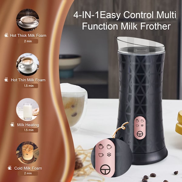 Automatisk varm- och kallvärmare för latteskummaskin, varm choklad Cappuccino kaffemaskin white